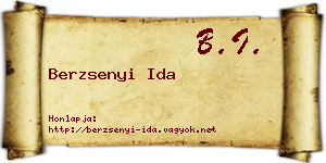 Berzsenyi Ida névjegykártya